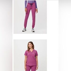 Figs bright fuschia scrubs set XXL